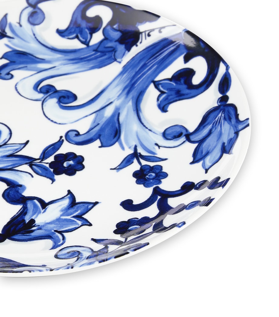 Dolce&Gabbana Casa Set of 2 Blu Mediterraneo Dinner Plates (26cm) Fiore Pic Blu Image 4