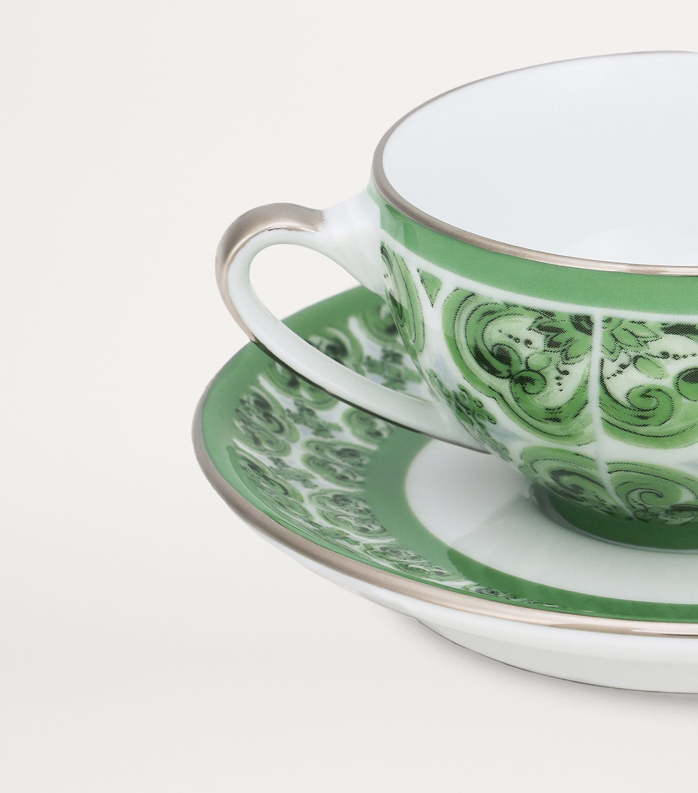 Porcelain Majolica Coffee Cup and Saucer UV001-VERDE MAIOLICA Image 5