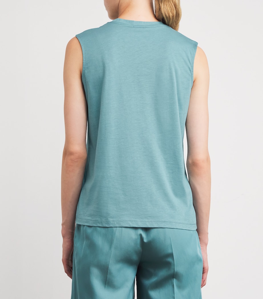 Cotton-Silk Jersey Tank Top LAGOON Image 4