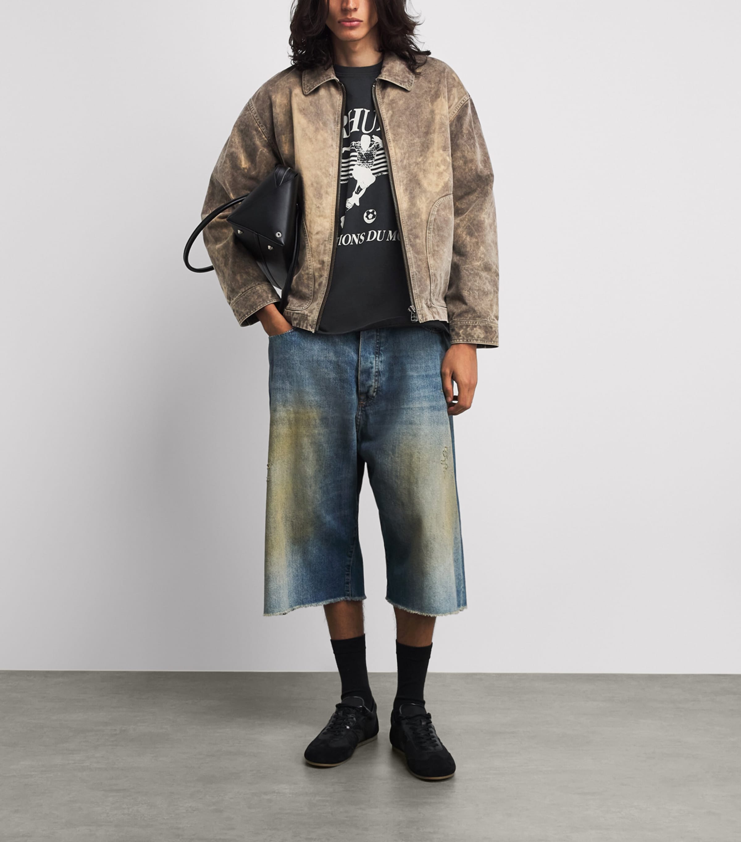 Rhude Mens Cotton Set Piece T-Shirt Vntg Blk/wht Image 2