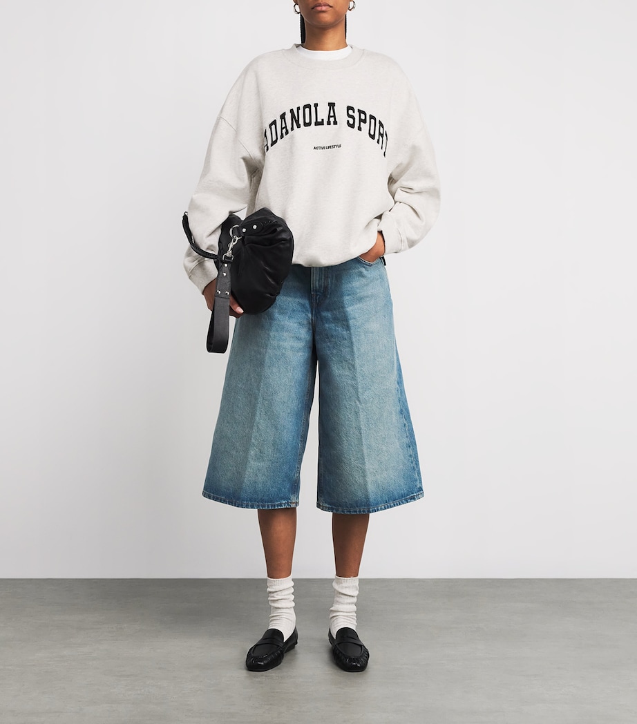 Organic Cotton Logo Sweatshirt LIGHT GREY MELANGE Image 2