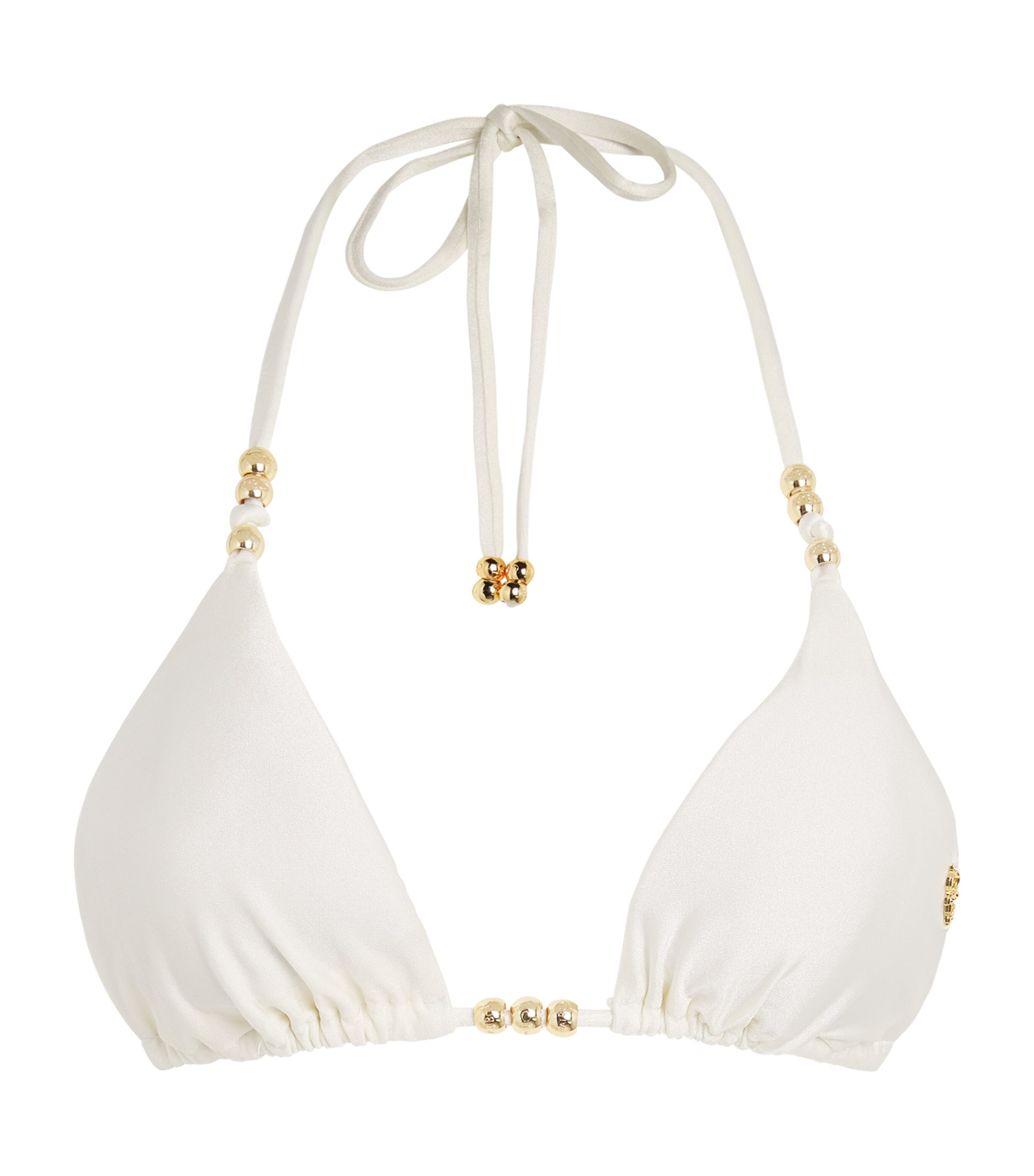 Patbo Beaded Coral Bikini Top In White