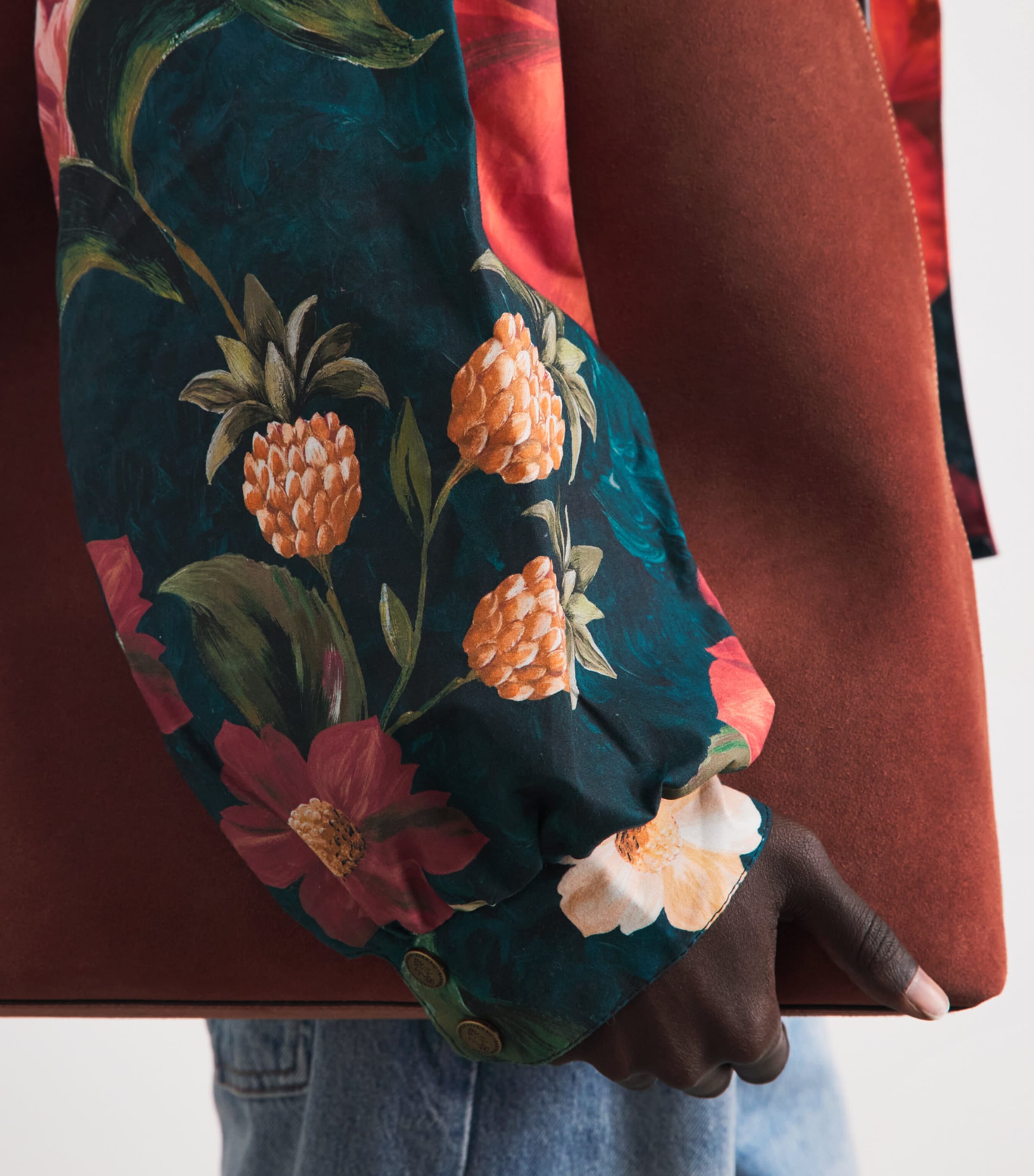 Barbour Womens x Farm Rio Cotton Floral Jacket Navy Wildflower/flow Image 3