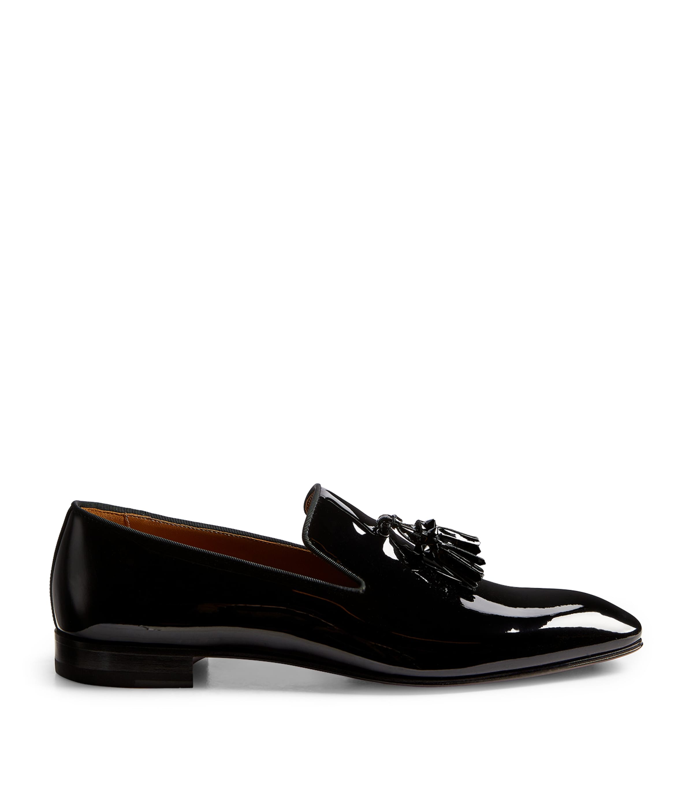 Christian Louboutin Dandelion Tassel Patent Loafers In Black