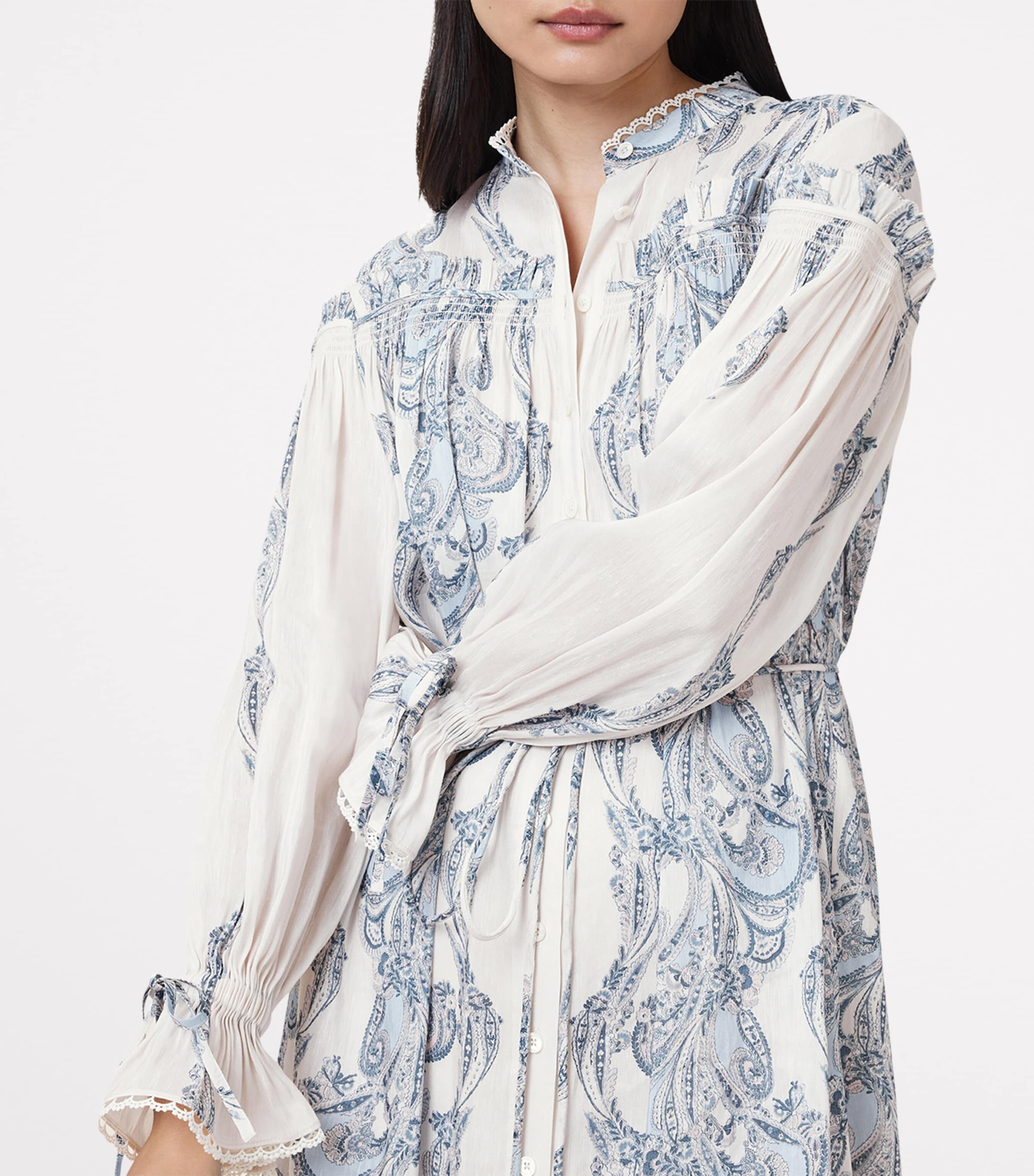 ワンピース(Harrods) AllSaints Linen-Silk Delphine Shirt Dress | Harrods SG