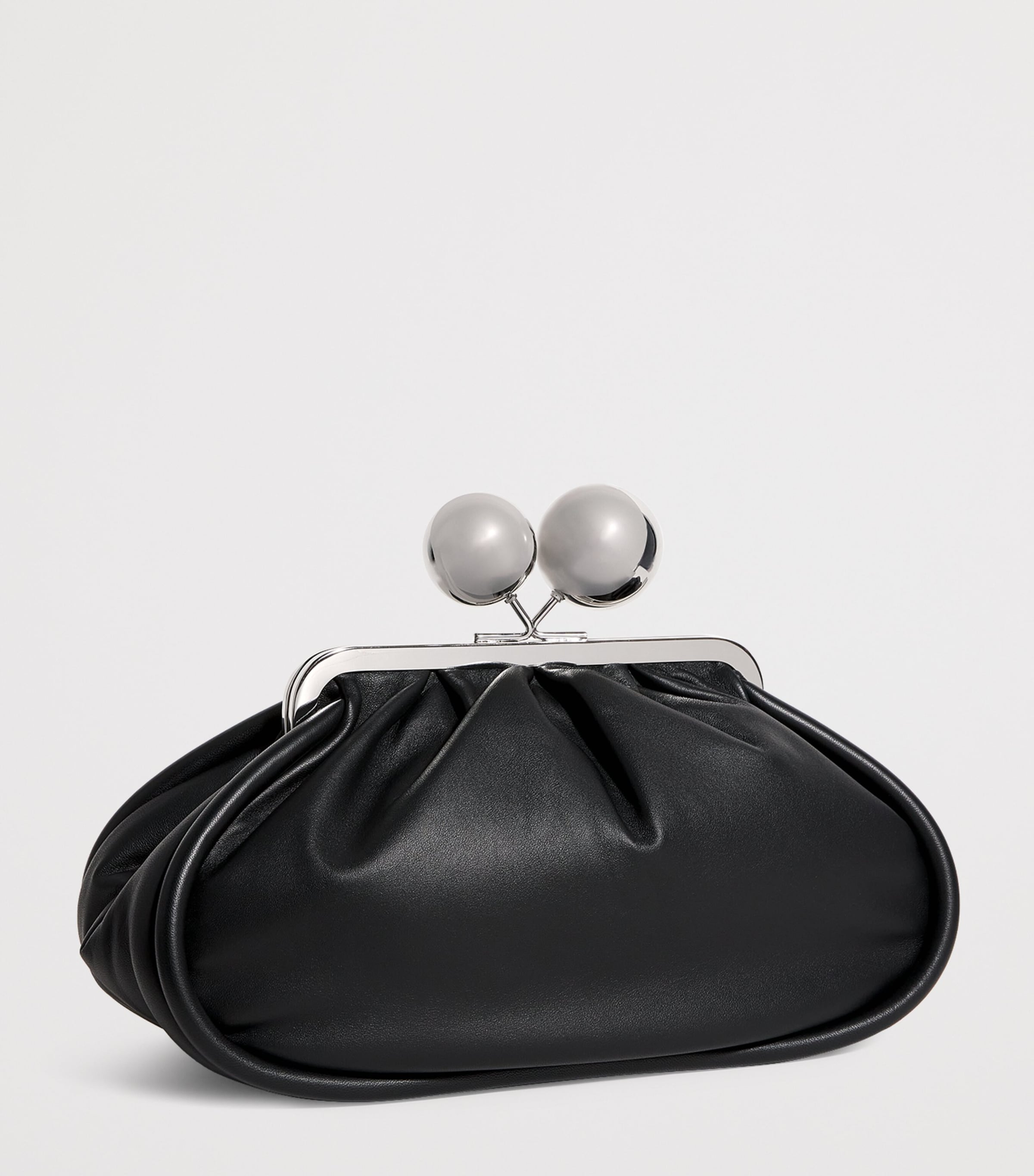 Medium Leather Pasticcino Clutch Bag BLACK Image 3