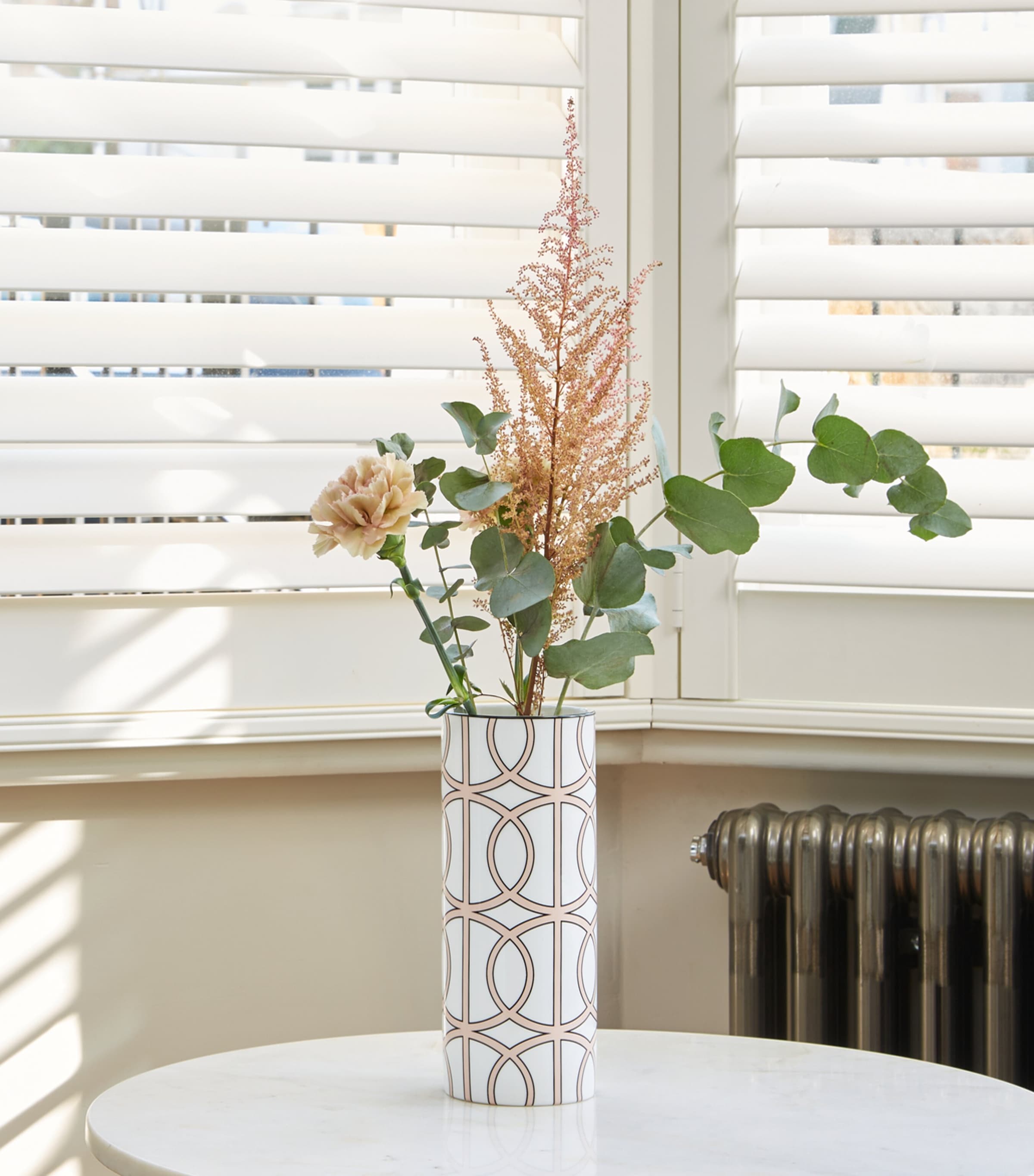 O.W.London Tall Bone China Loop Vase (22.5cm) Blush Image 4