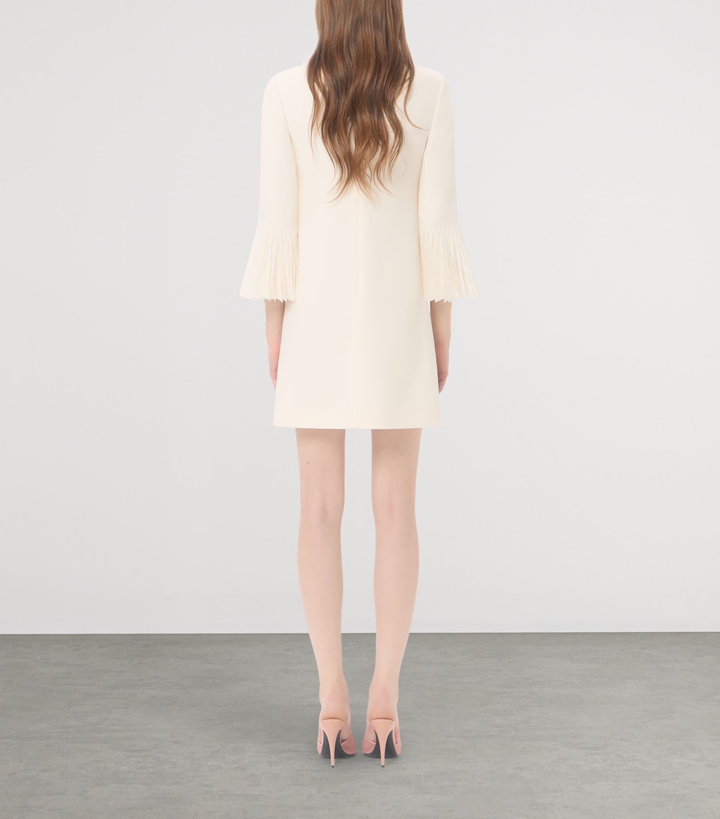 Valentino Womens Silk-Wool Ruffle Mini Dress Image 4