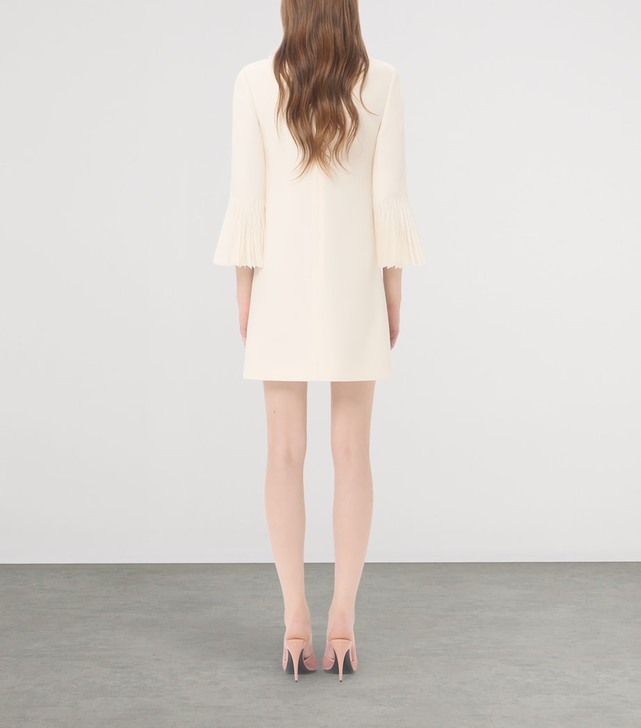 Valentino Womens Silk-Wool Ruffle Mini Dress Image 4
