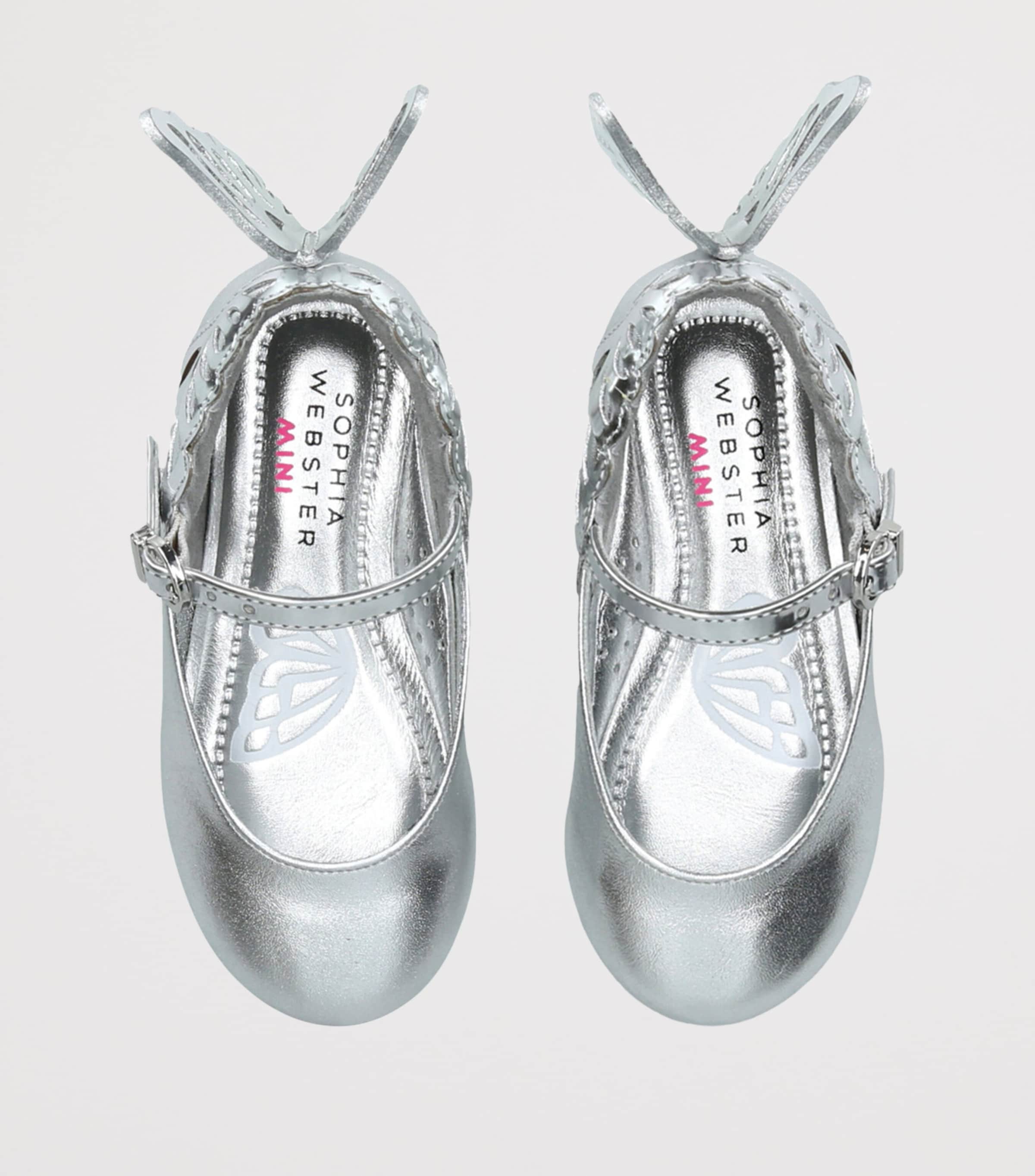 Sophia Webster Mini Leather Heavenly Ballet Flats Silver Image 4