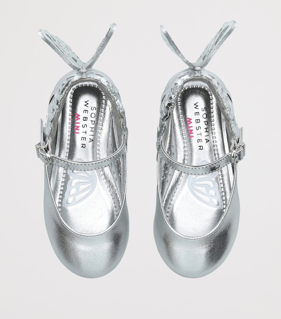 Sophia Webster Mini Leather Heavenly Ballet Flats Silver Image 4