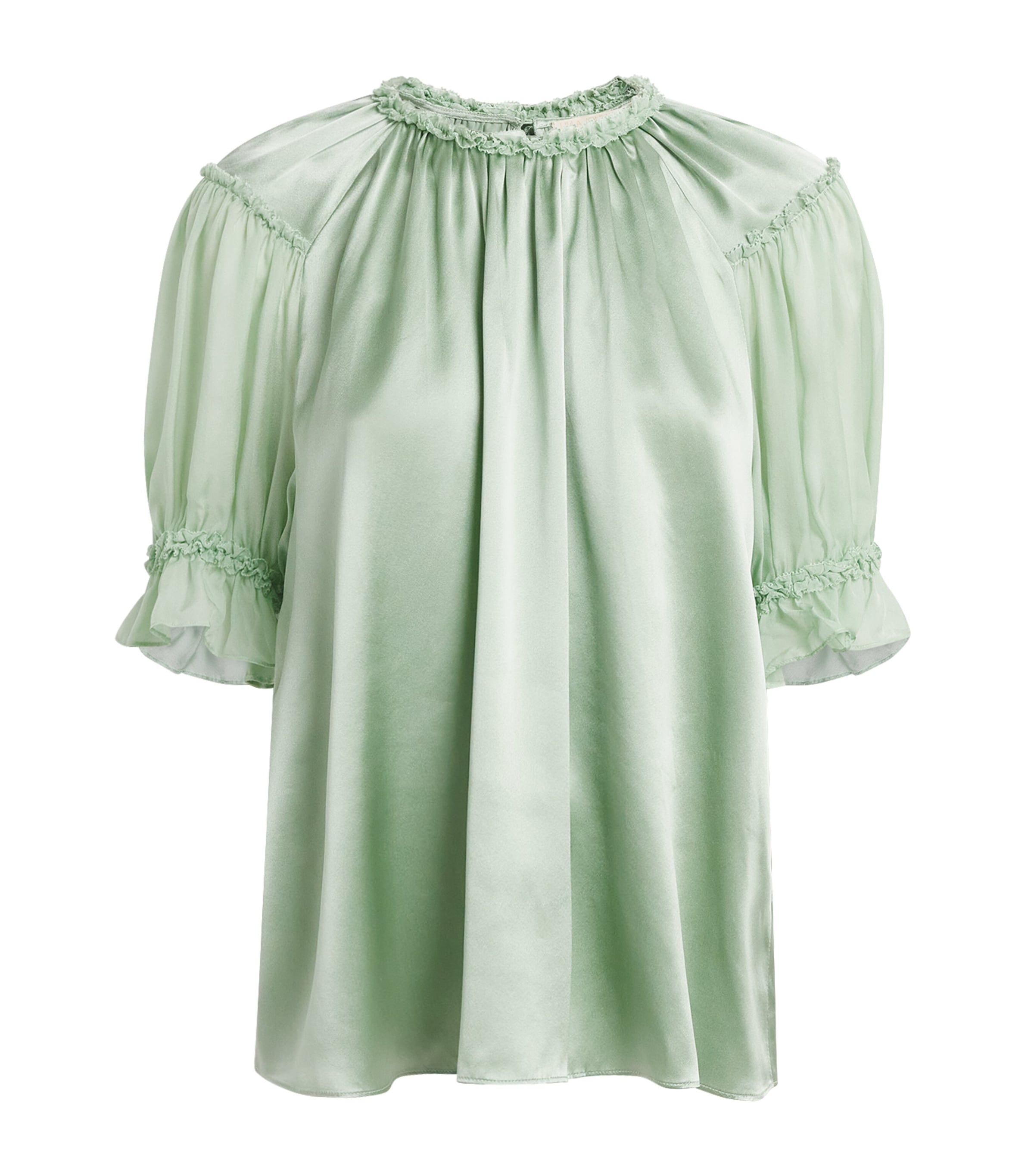 Ulla Johnson Womens Silk Alina Blouse Celadon Image 1