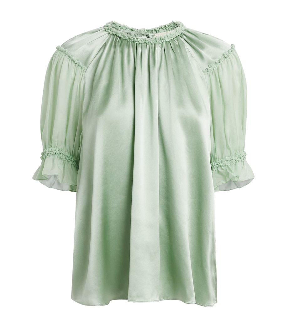 Ulla Johnson Womens Silk Alina Blouse Celadon Image 1