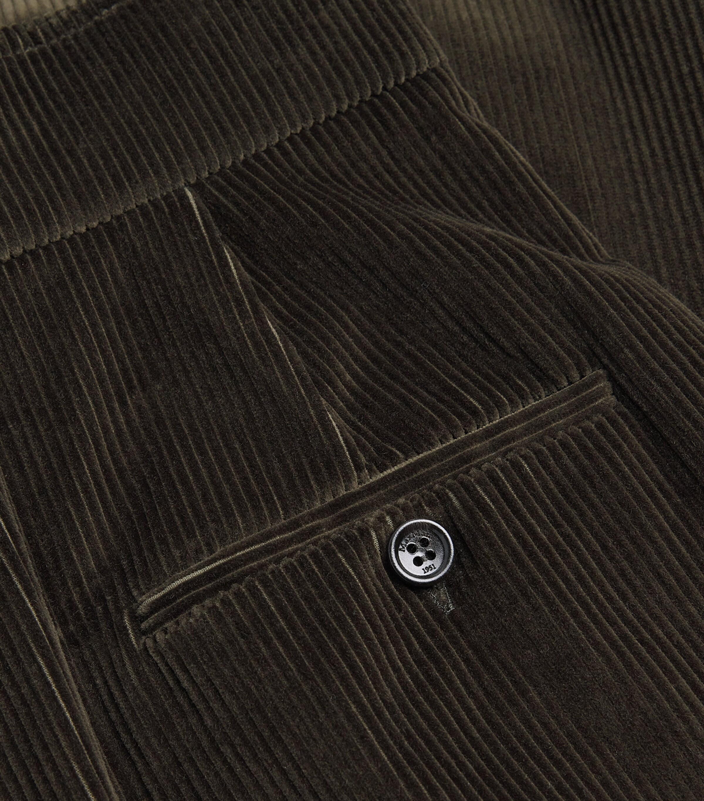 Corduroy Wide-Leg Trousers MOSS GREEN Image 5