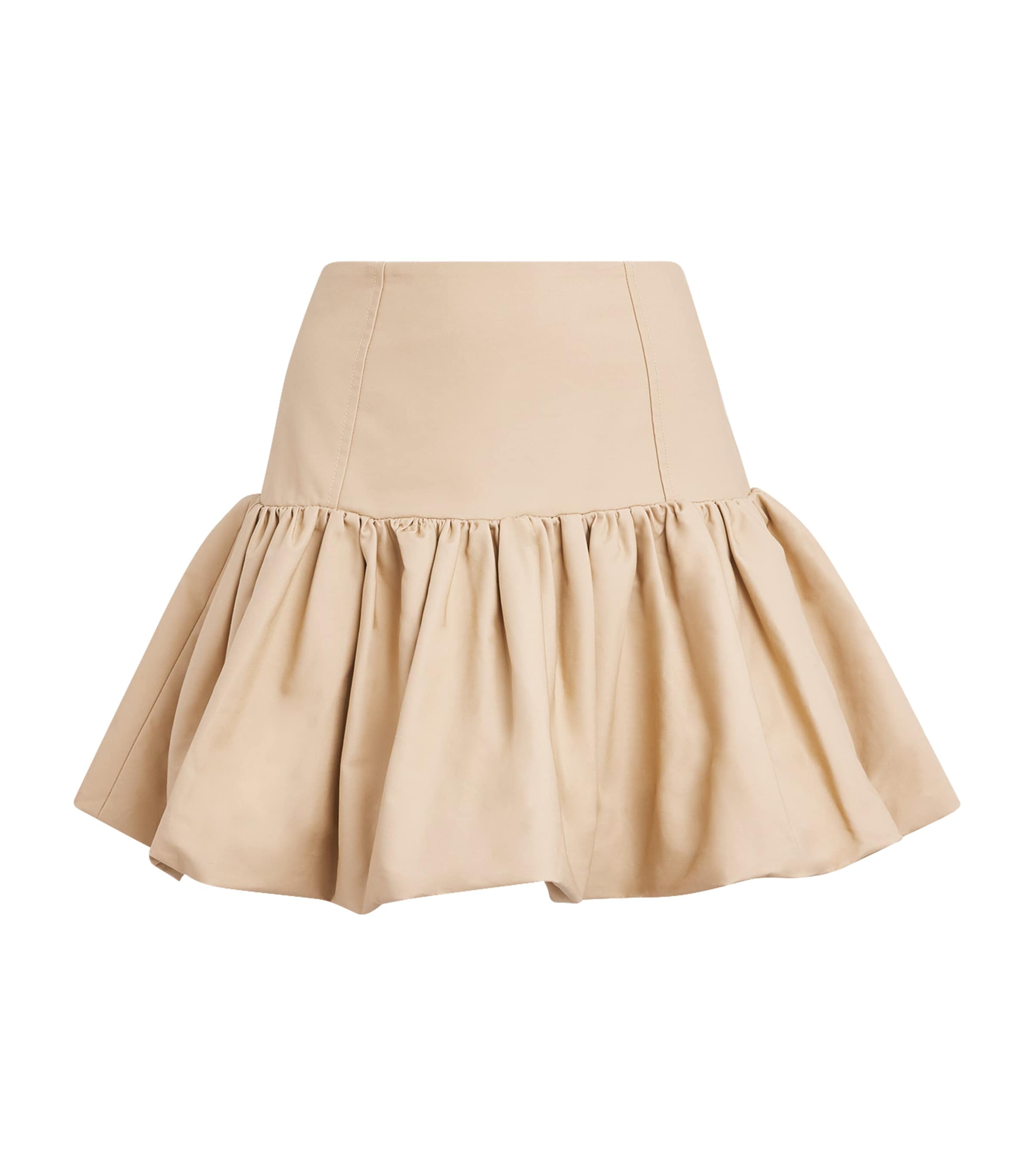 GANNI Organic Cotton Bubble Mini Skirt Zzr Warm Sand Image 1