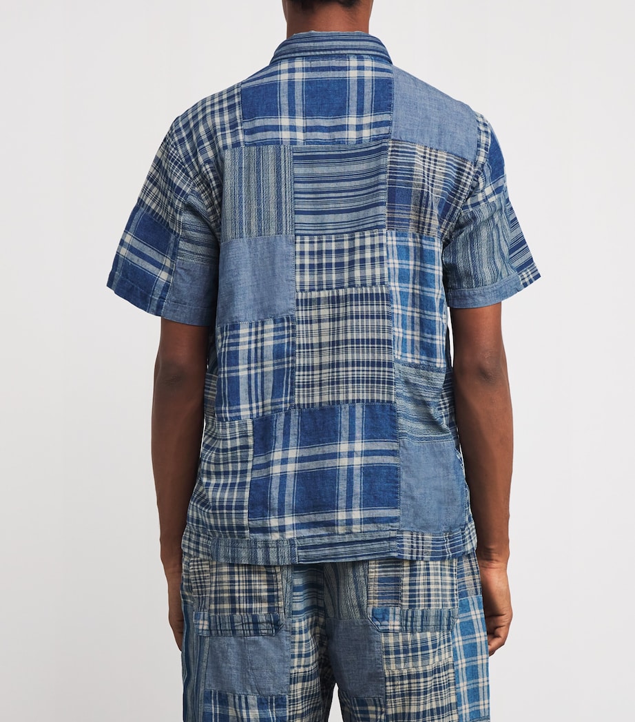 Polo Ralph Lauren Mens Cotton-Linen Patchwork Shirt Indigo Image 4