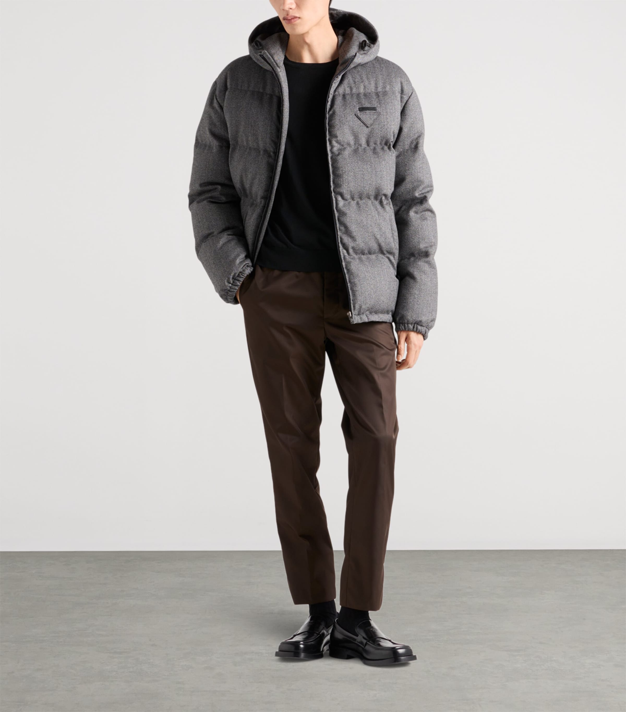Wool Fleece Puffer Jacket F0031 Image 2