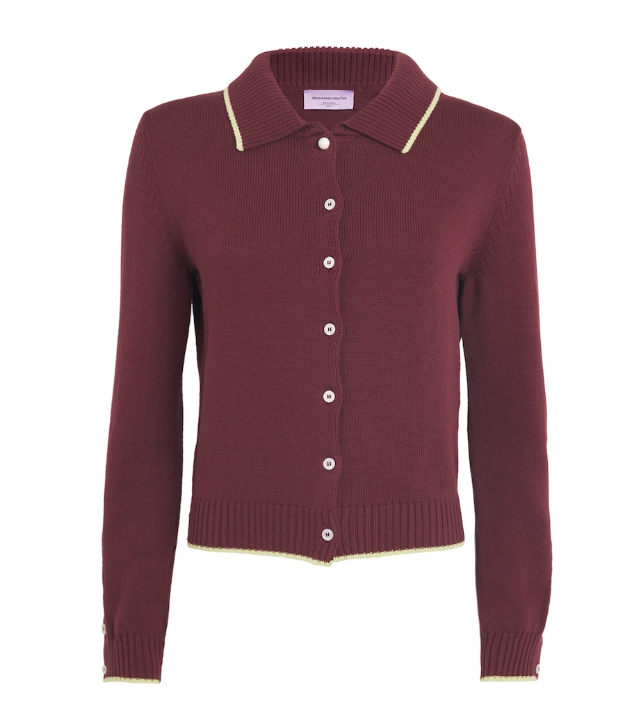 Cotton-Blend Cardigan BORDEAUX Image 1