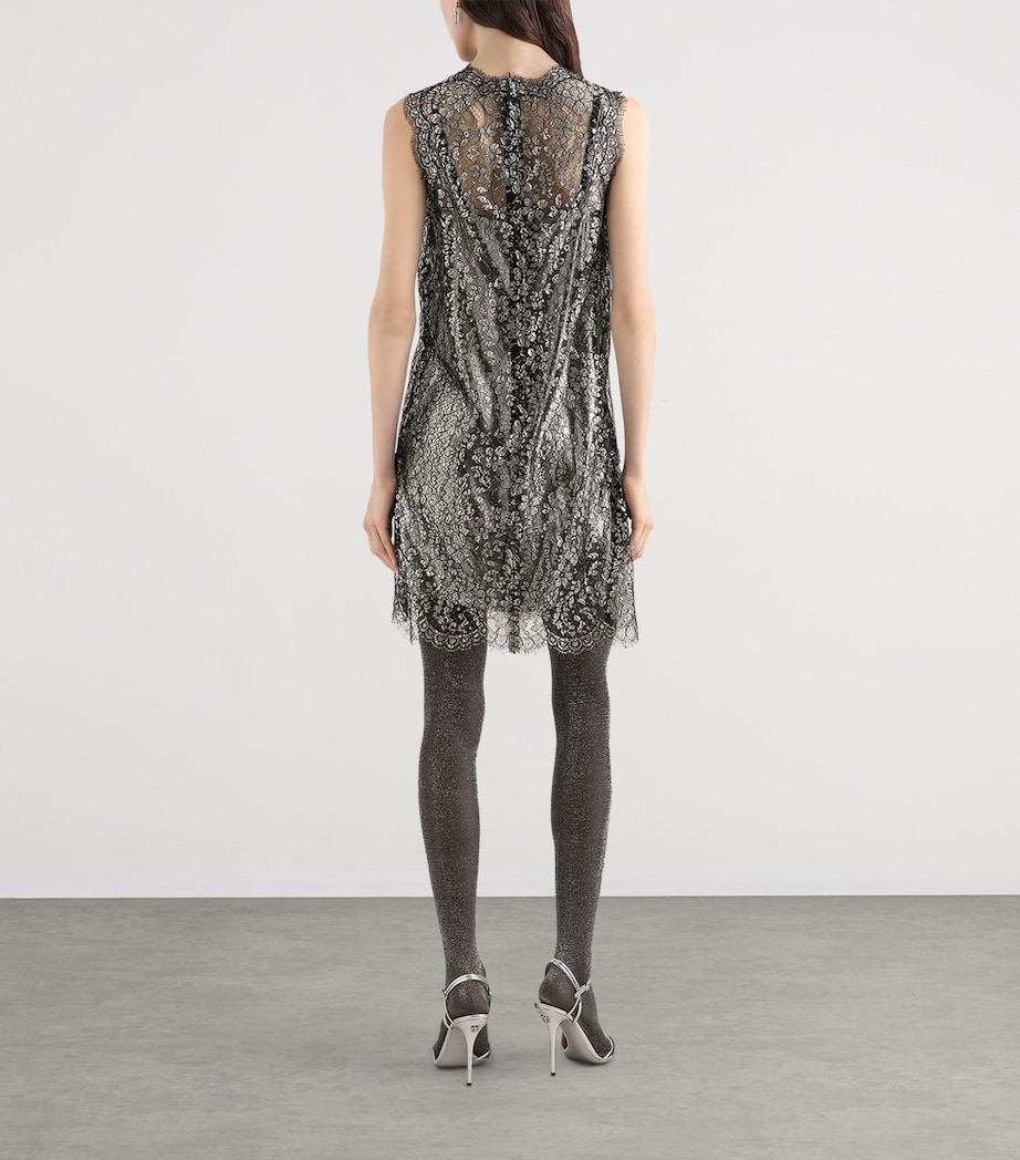Lamé Lace Mini dress S0998-SILV Image 3