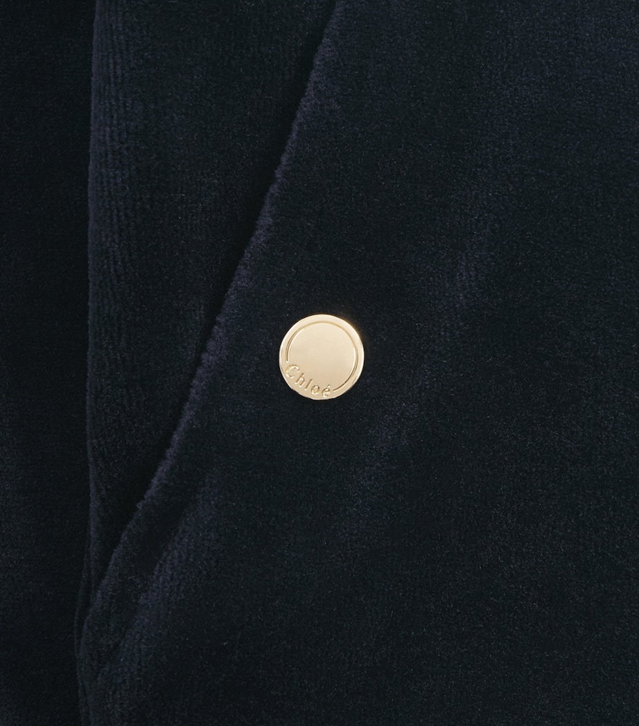 Chloé Kids Velvet Sweatpants (4-14 Years) Navy Image 2