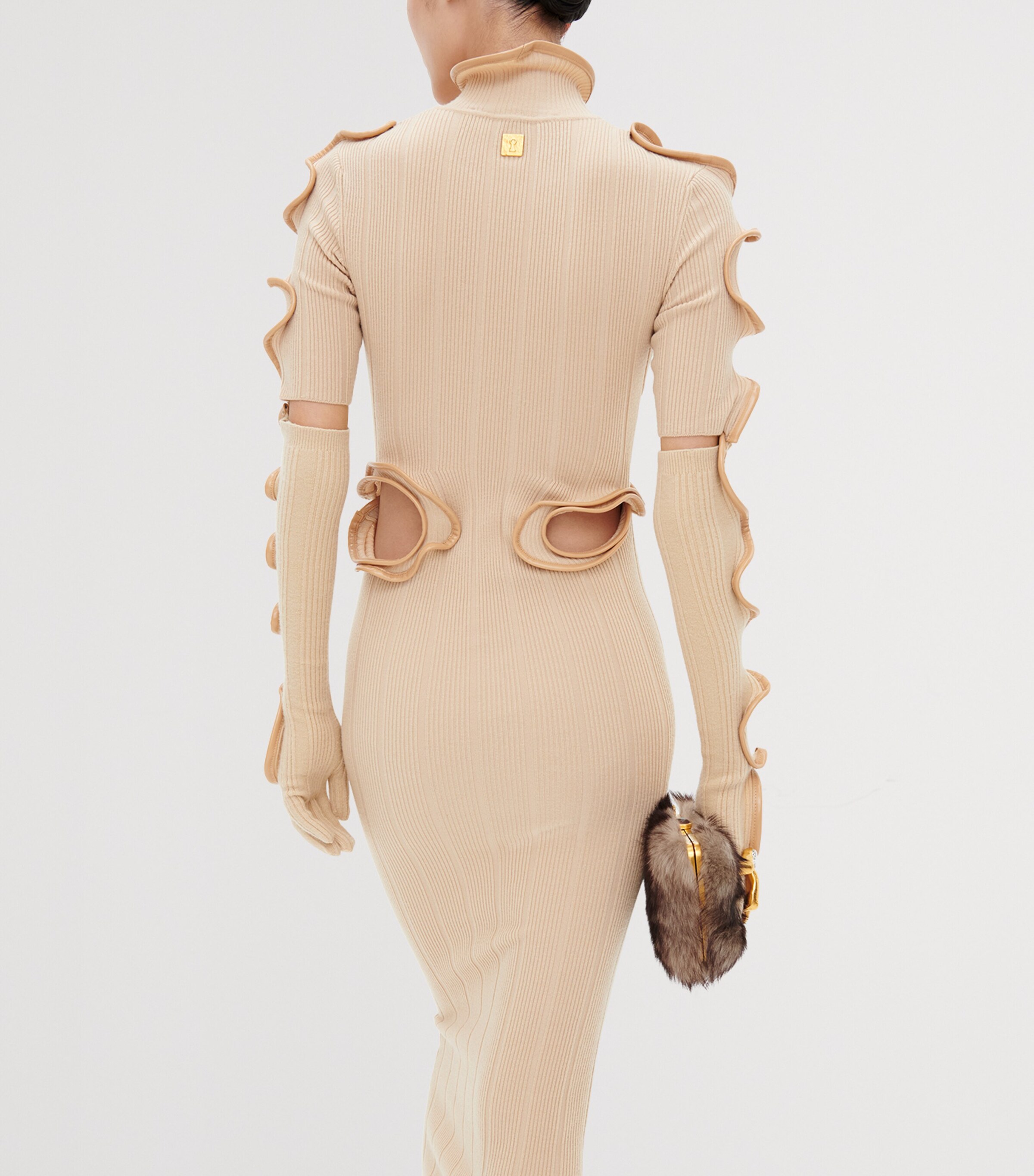 Schiaparelli Ruffle Gloves Nude Image 5