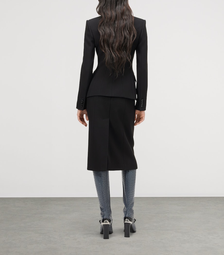 McQueen Womens Crepe Single-Breasted Jacket Image 3