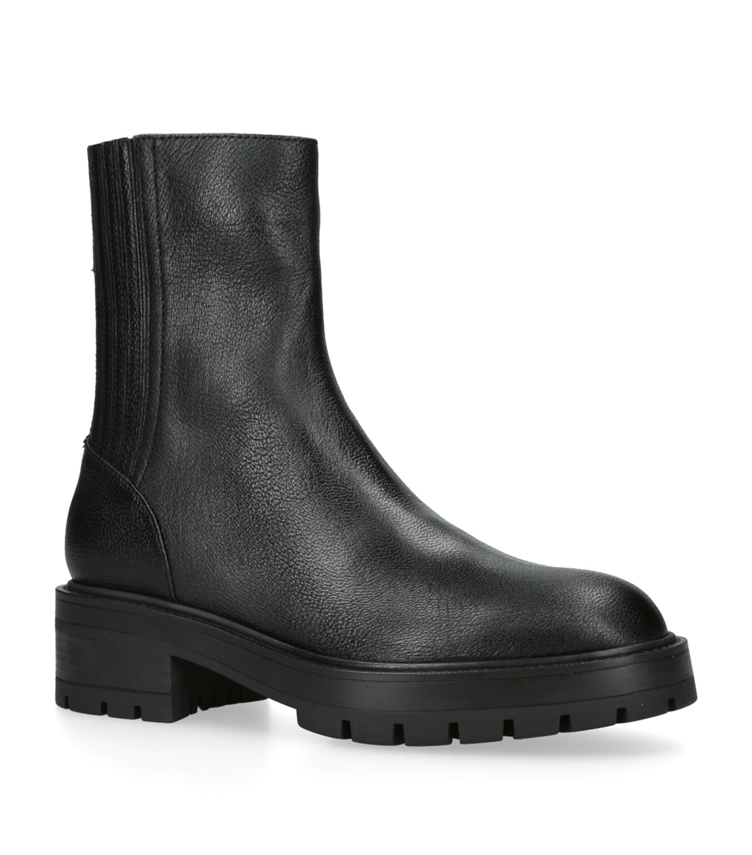 Leather Saint Honore Ankle Boots BLACK Image 6