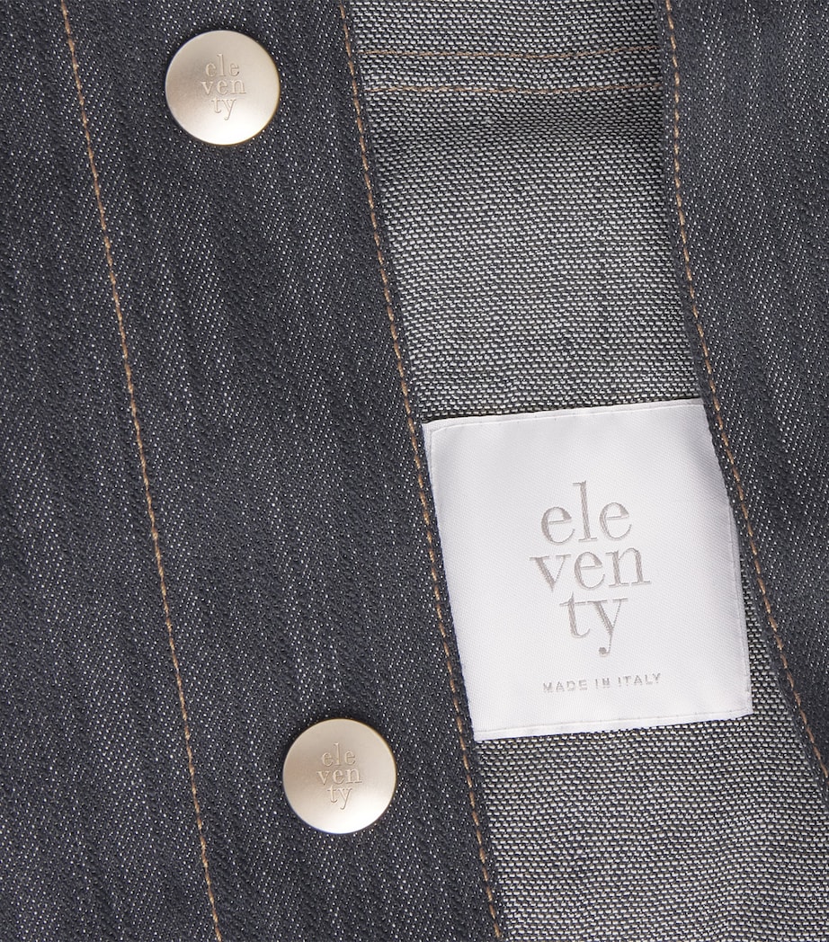 Eleventy Womens Chambray Twin-Pocket Jacket Blu Image 6