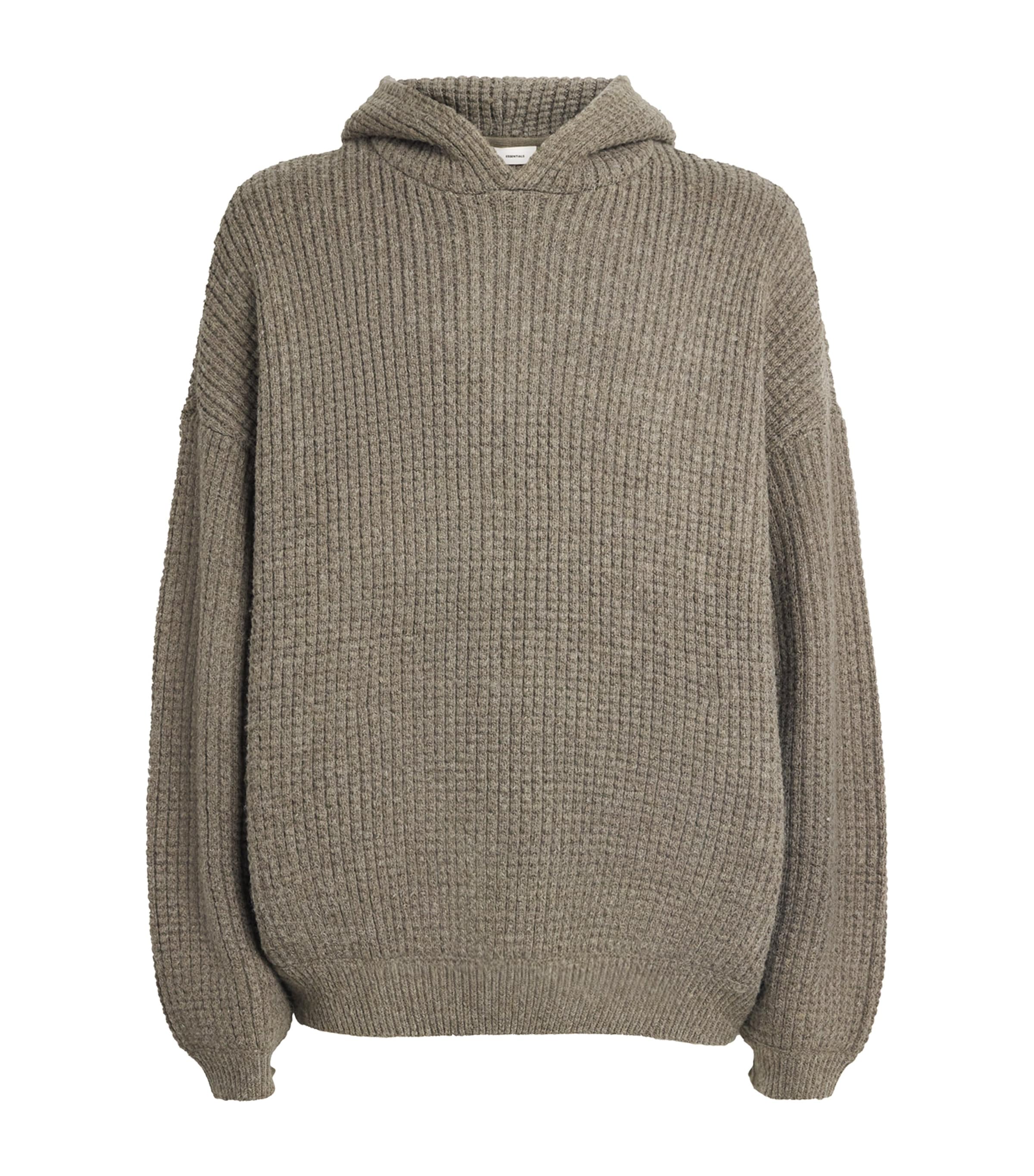 Oversized Waffle-Knit Hoodie HOMESTEAD HEATHER Image 1