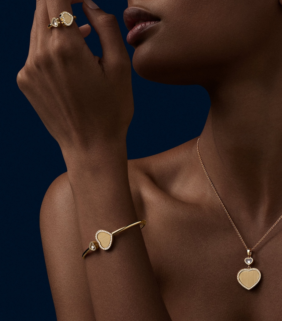 Yellow Gold and Diamond Happy Hearts Golden Hearts Bangle 18K YELLOW GOLD Image 4