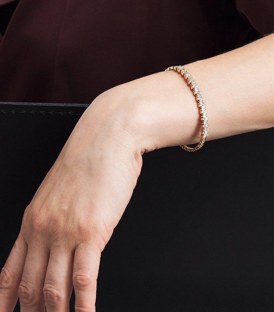 Suzanne Kalan Rose Gold and Diamond Classic Shimmer Bangle Rg/wd Image 2