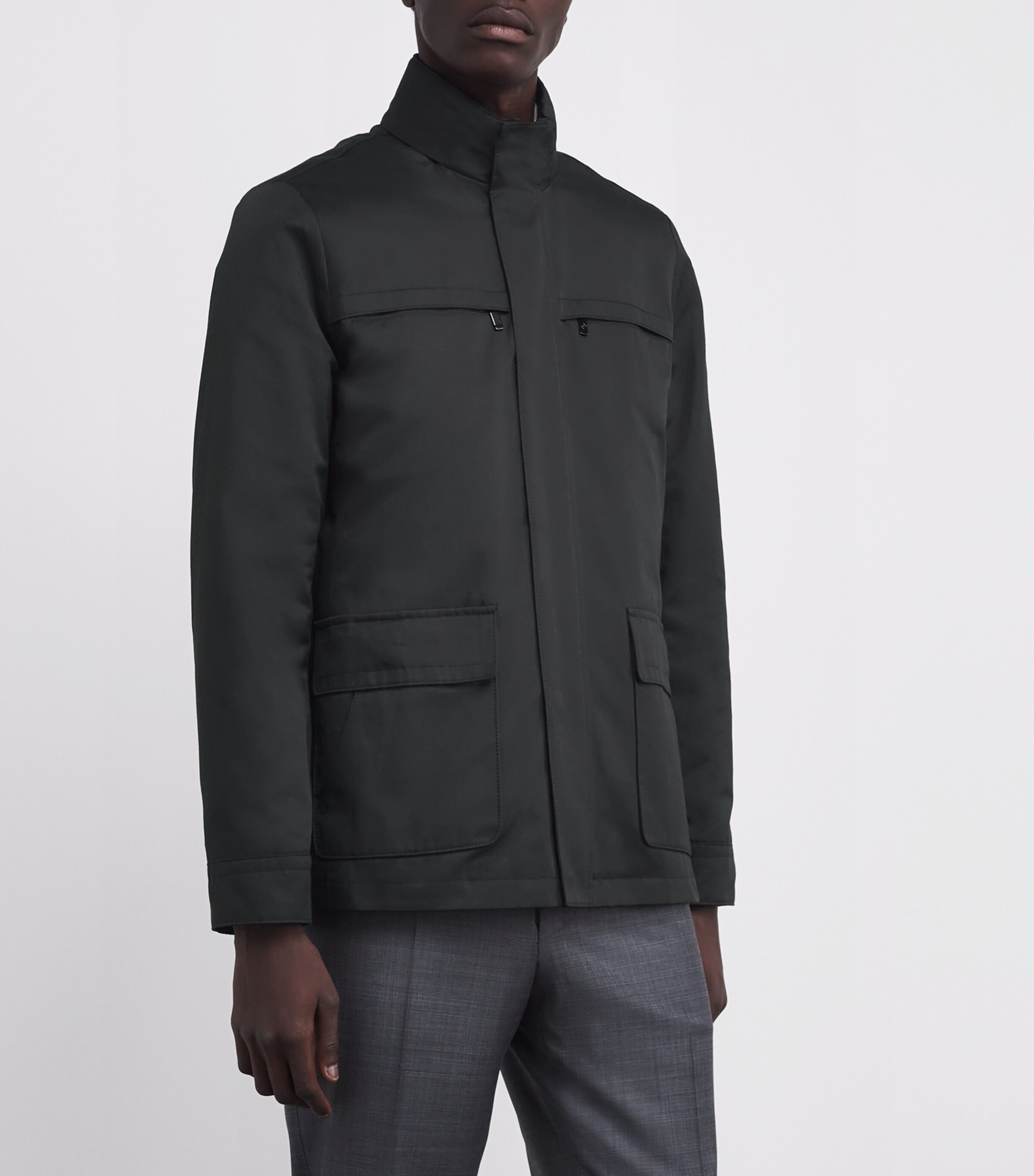 Pal Zileri Black Cotton-Blend Field Jacket | Harrods US