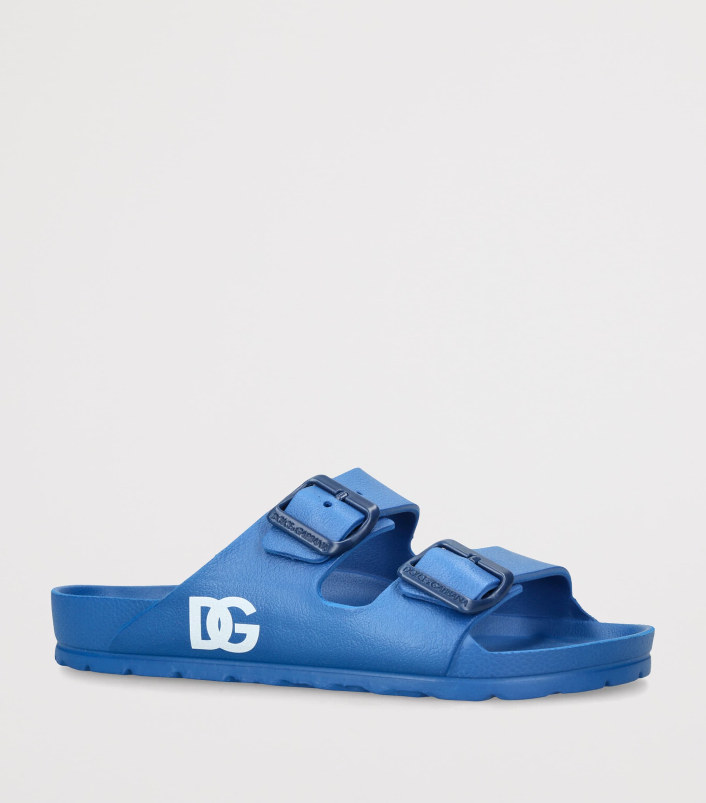 Dolce&Gabbana Kids Logo Buckle Sandals Blue Image 3