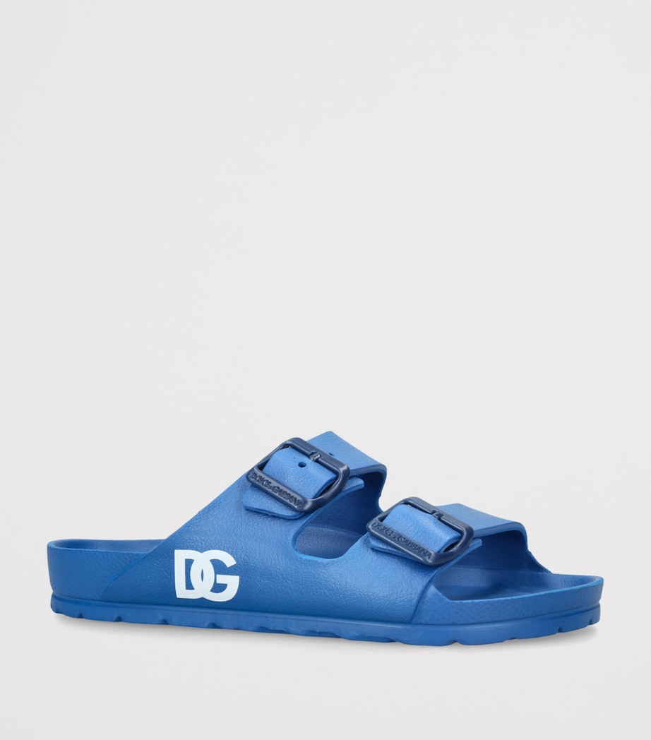 Dolce&Gabbana Kids Logo Buckle Sandals Blue Image 3