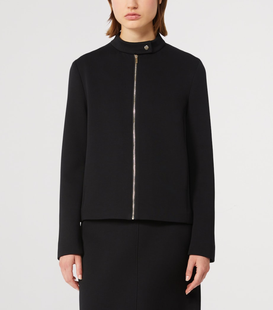 Max Mara Womens Jersey Zip-Up Jacket Black Image 2