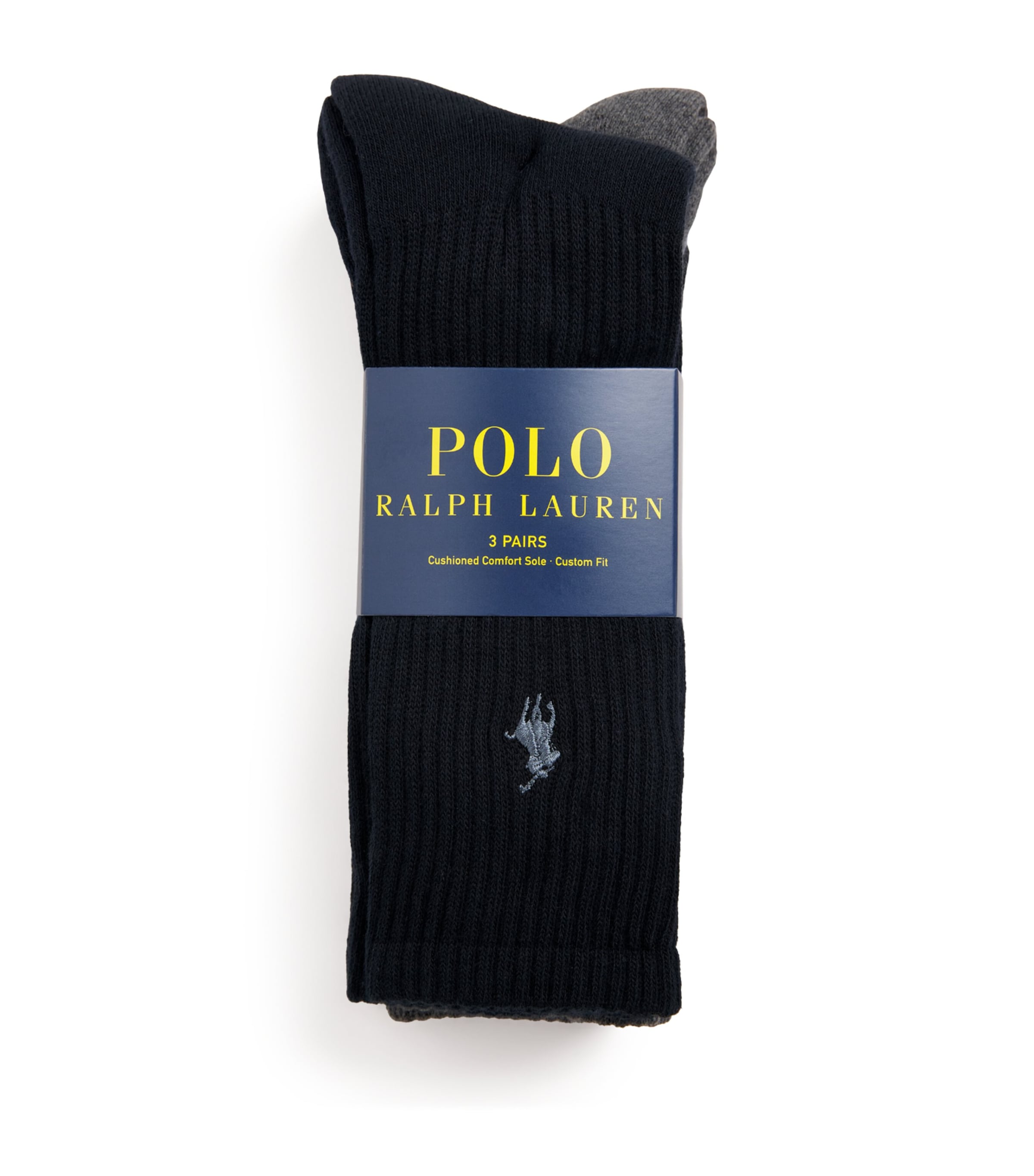 Cotton Sport Socks (Pack of 3) NAVY/CHAR/BLACK Image 1
