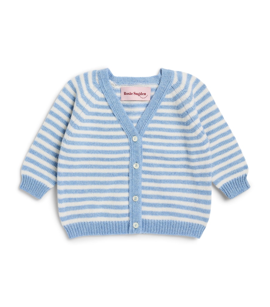 Rosie Sugden Cashmere Cardigan (3 Months - 3 Years) Glacier/swan Image 1