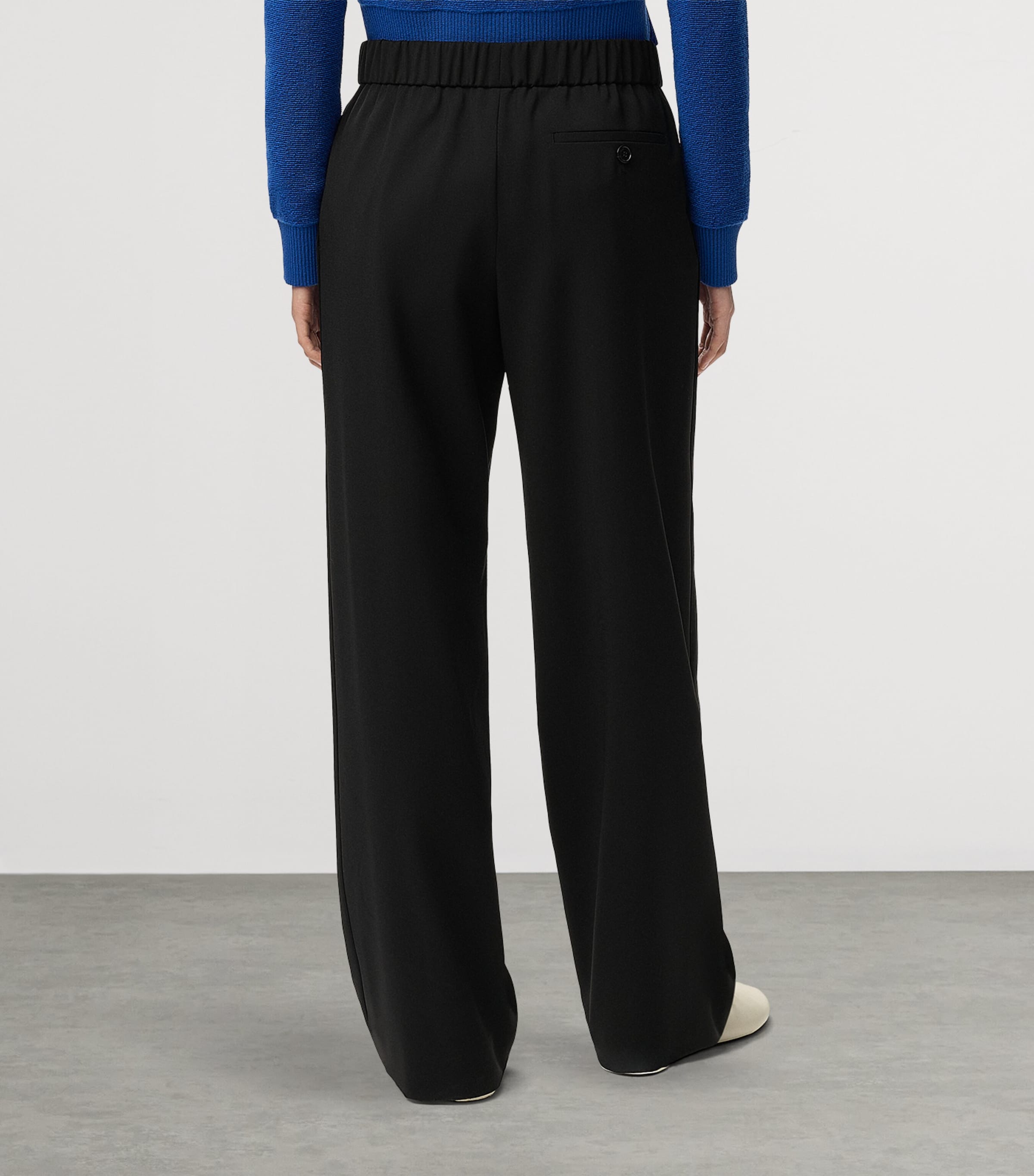 LOEWE Womens Wool-Blend Tailored Trousers Black Image 4