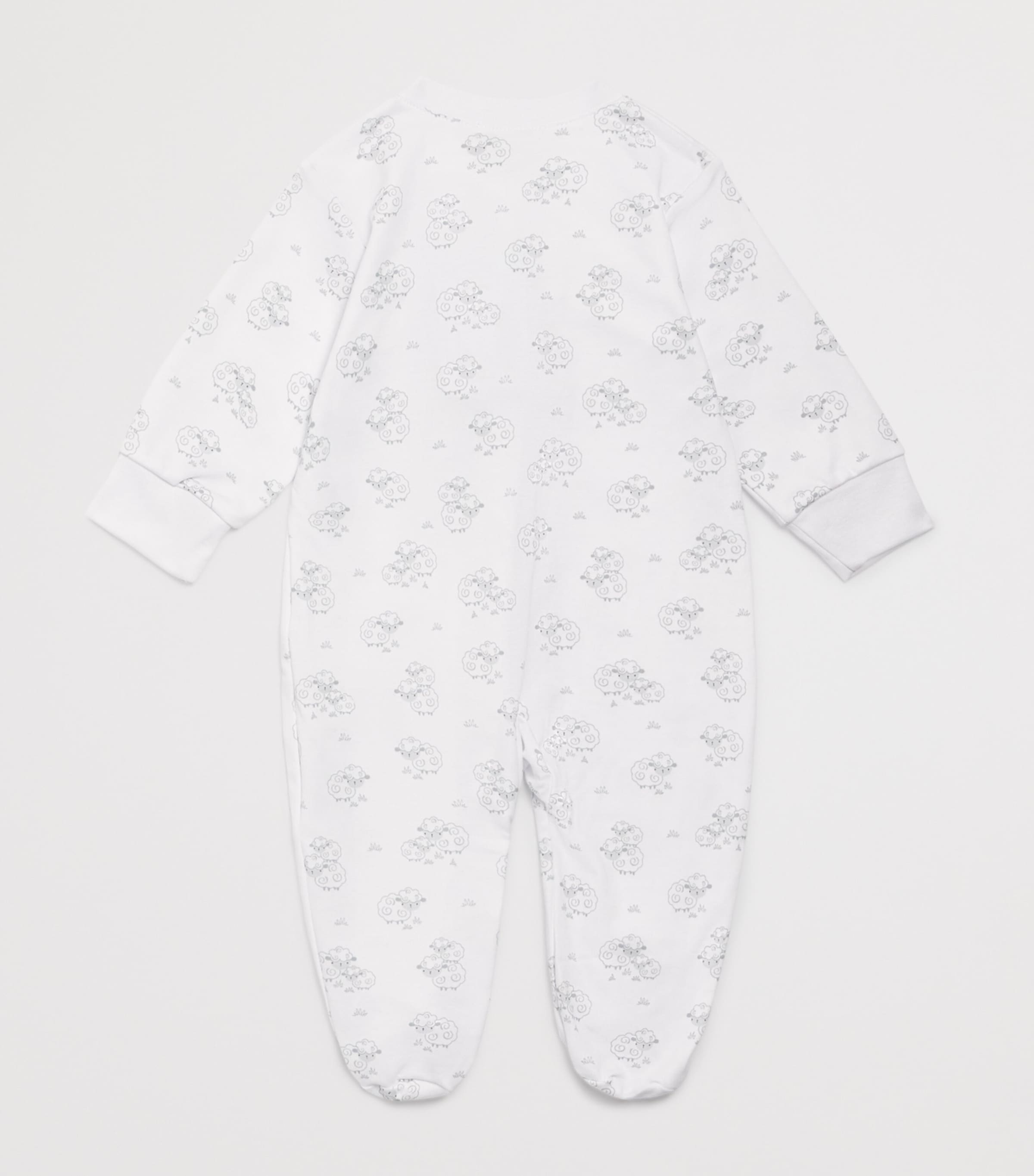 Pima Cotton Sweet Sheep Sleepsuit (Newborn-9 Months) K030SILVER Image 2