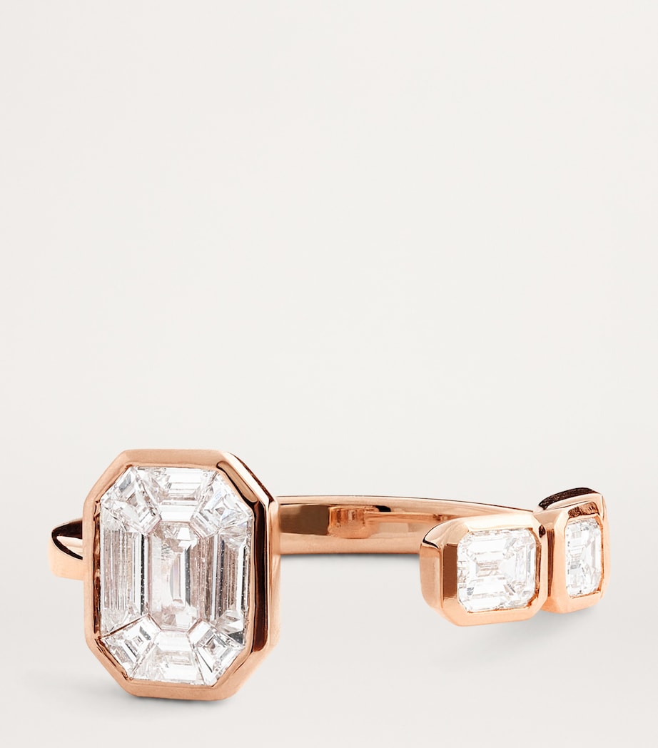 Rose Gold and Diamond East/West Floating Ring ROSE GOLD Image 5