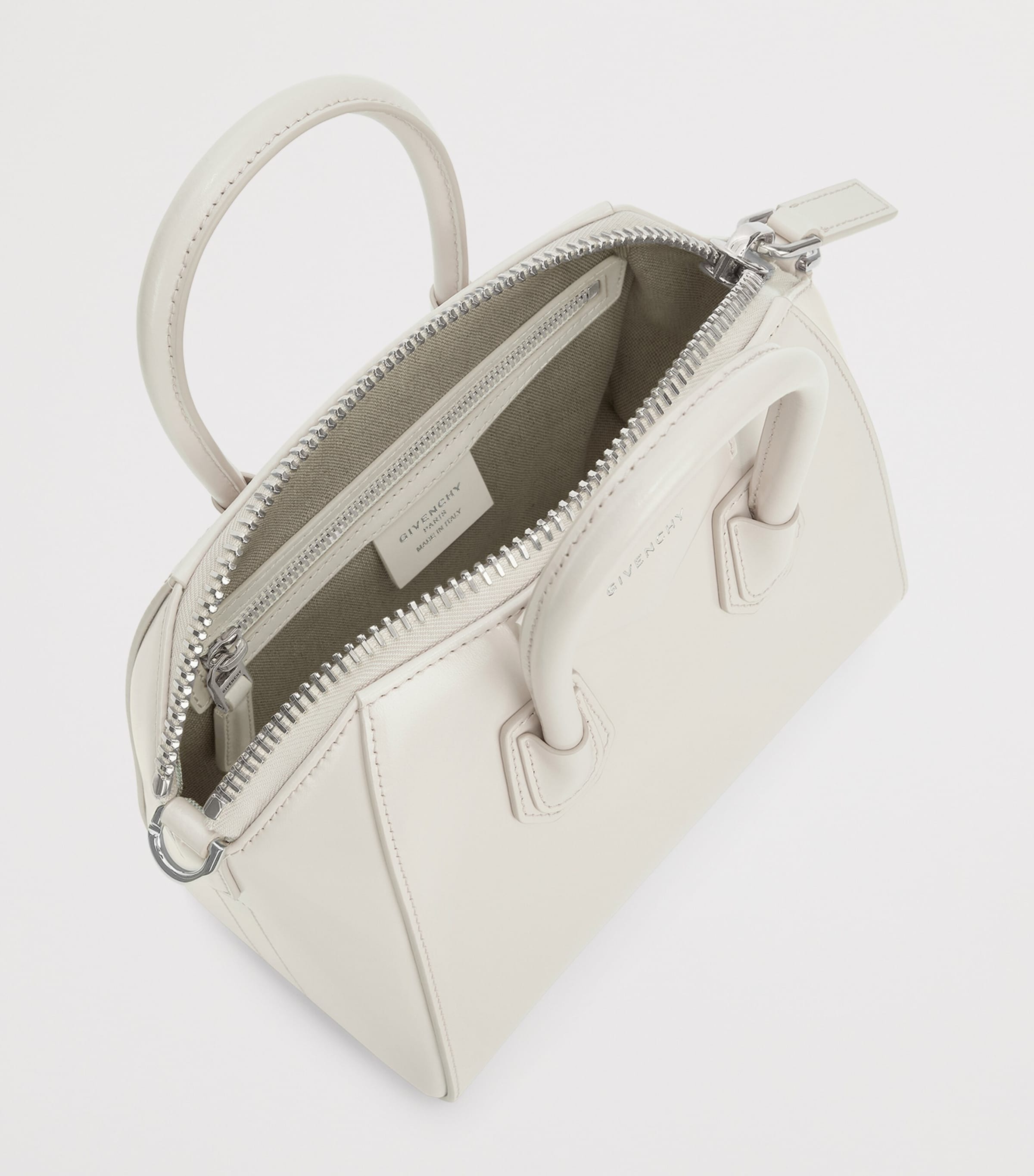 Givenchy Mini Leather Antigona Top-Handle Bag Ivory Image 3