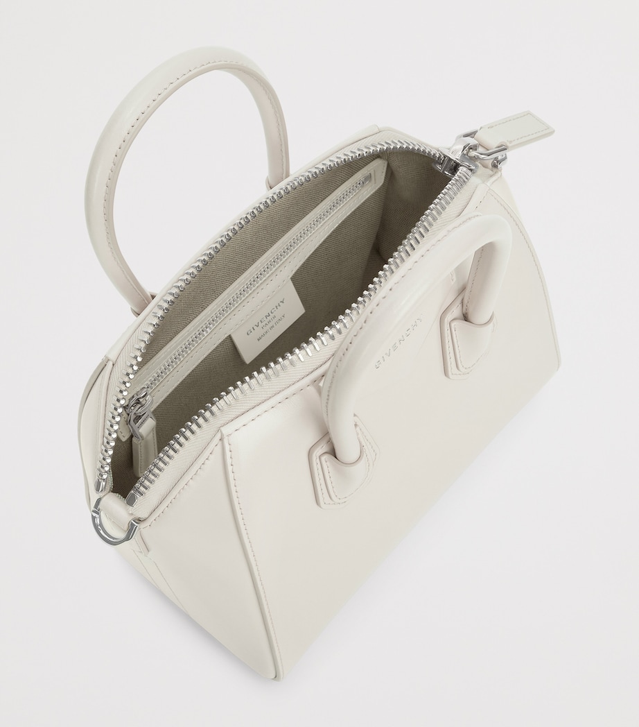 Mini Leather Antigona Top-Handle Bag IVORY Image 3
