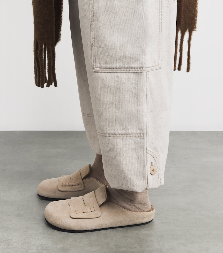 Cargo-Pocket Wide-Leg Jeans 130-LIGHT BEIGE Image 6