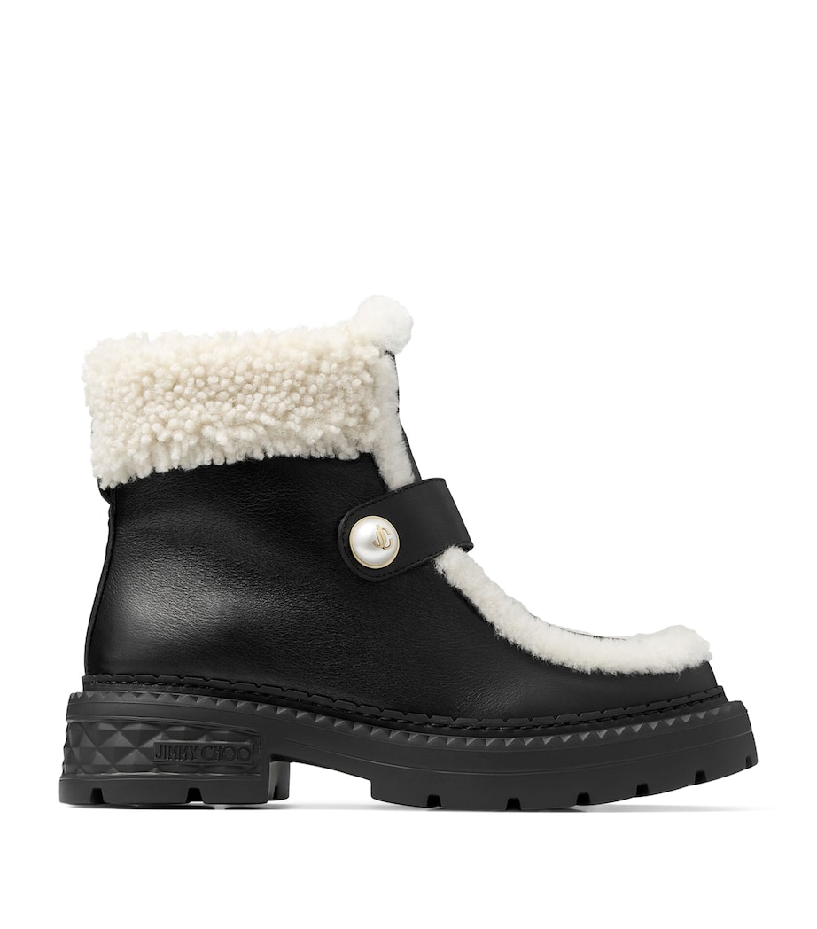 Shea Leather Ankle Boots BLACK/NATURAL Image 1