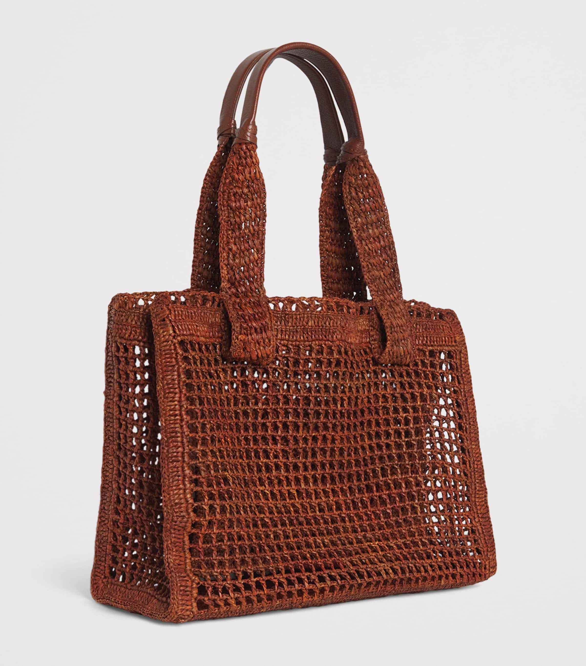 Chloé Raffia Summer Banana East-West Tote Bag Clay Brown Image 2