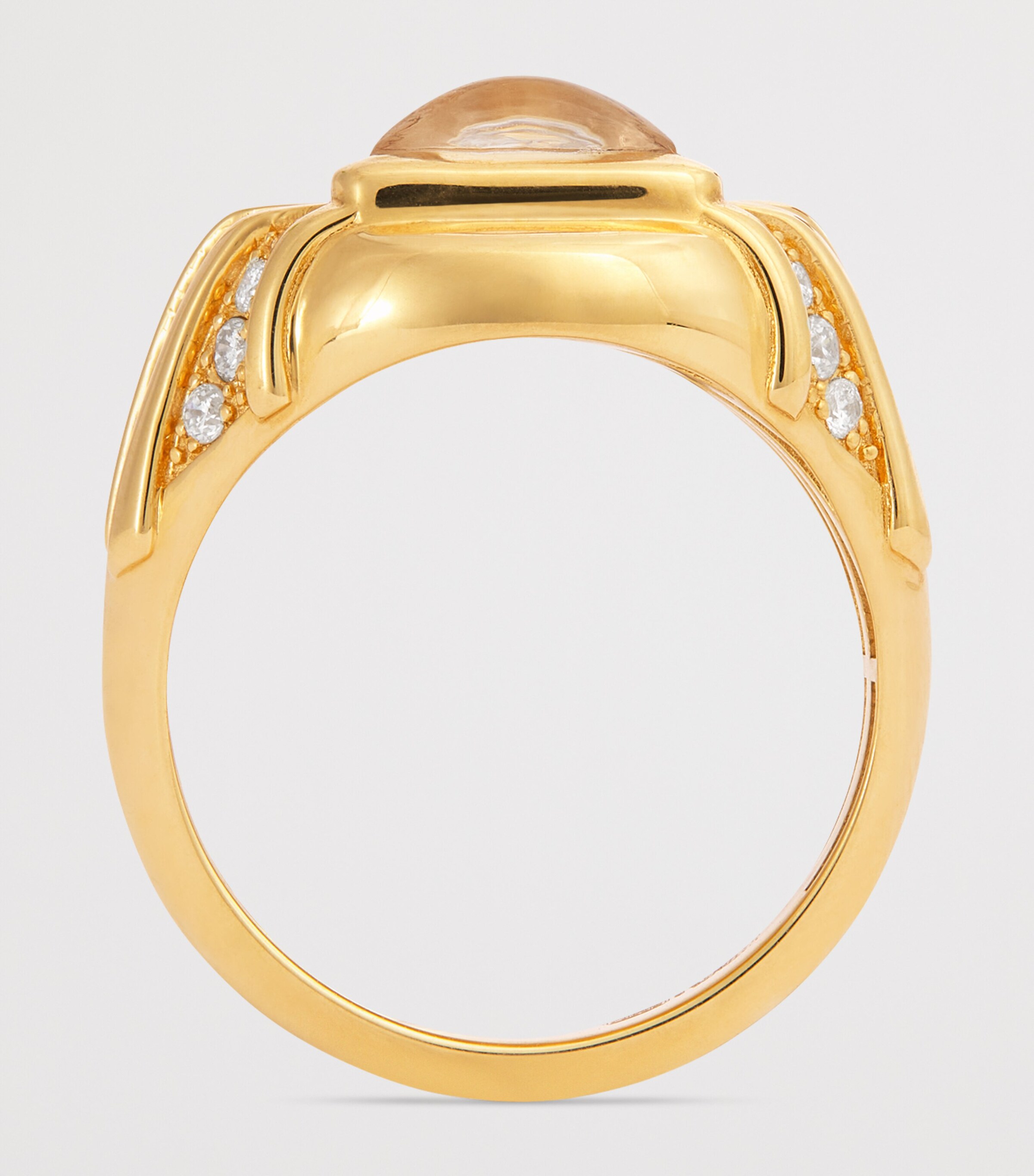 L'ATELIER NAWBAR Yellow Gold, Diamond and Citrine Sun Dawn Signet Ring Mixed Gold Image 3