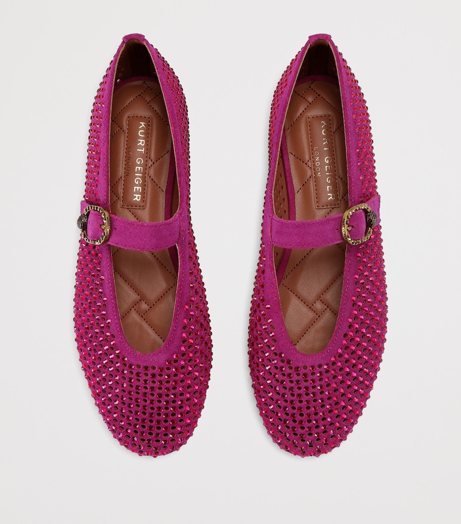 Kurt Geiger London Suede Mayfair Ballet Flats Fuchsia Image 4