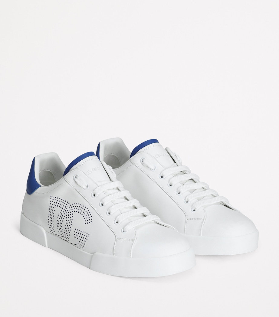 Leather Portofino Sneakers 89527-WHITE/BLUETTE Image 4