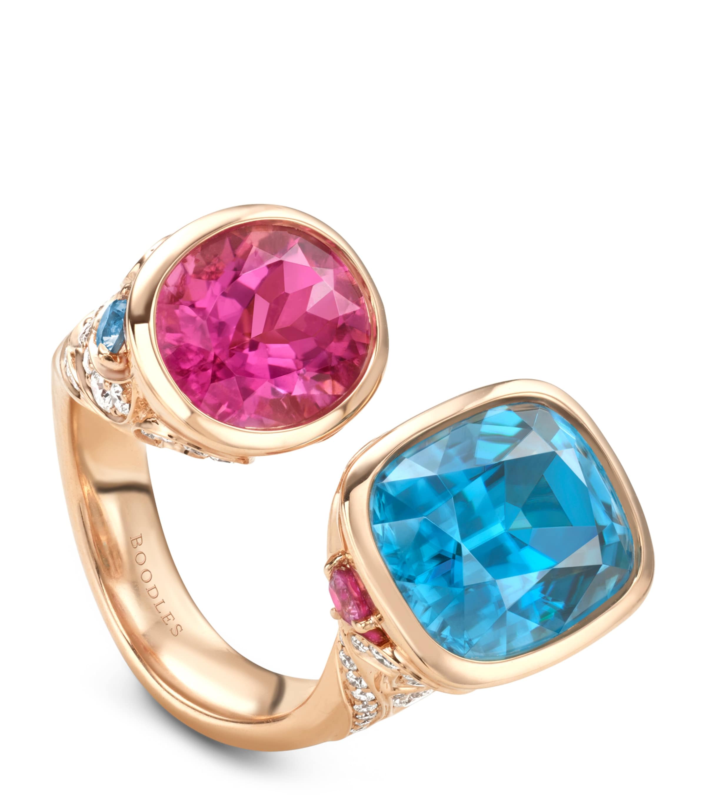 Boodles Rose Gold, Diamond and Gemstone The Palace Collection Royal Damask Gemini Ring Pink Image 1