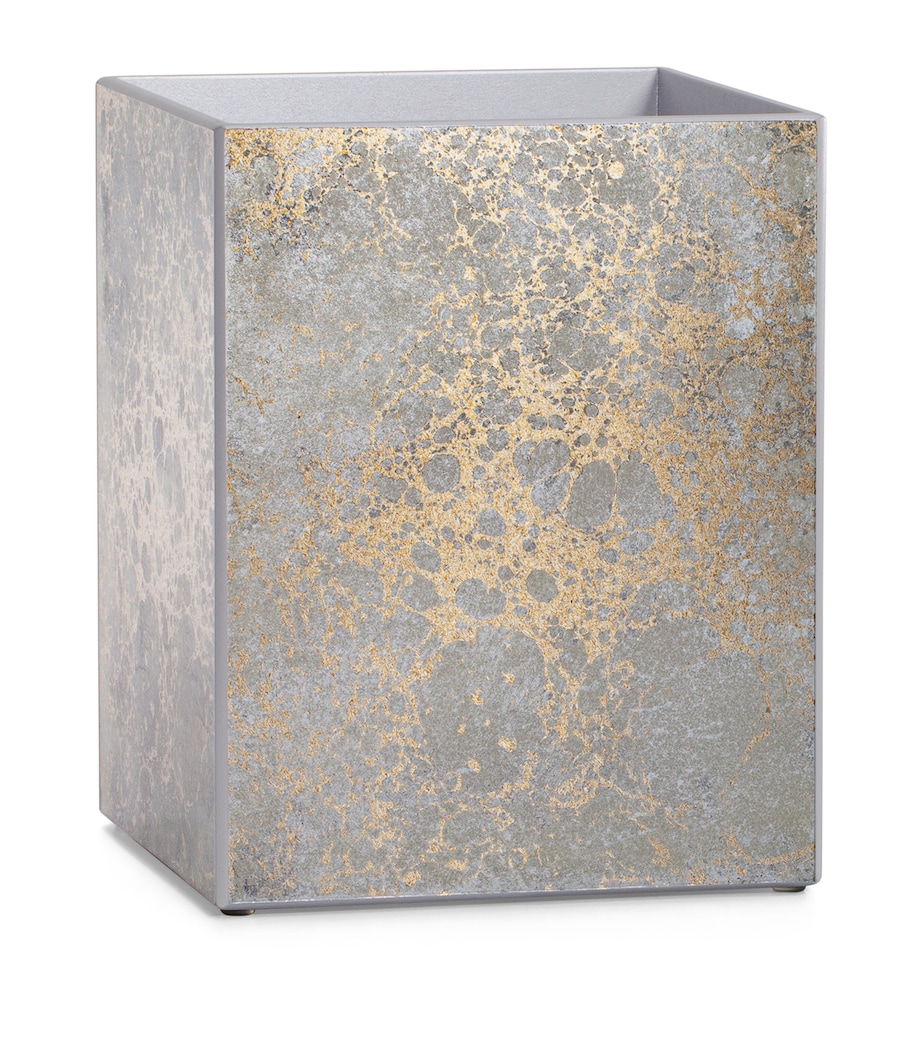 Painted Glass Natasha Waste Bin SILVER/GOLD Image 1